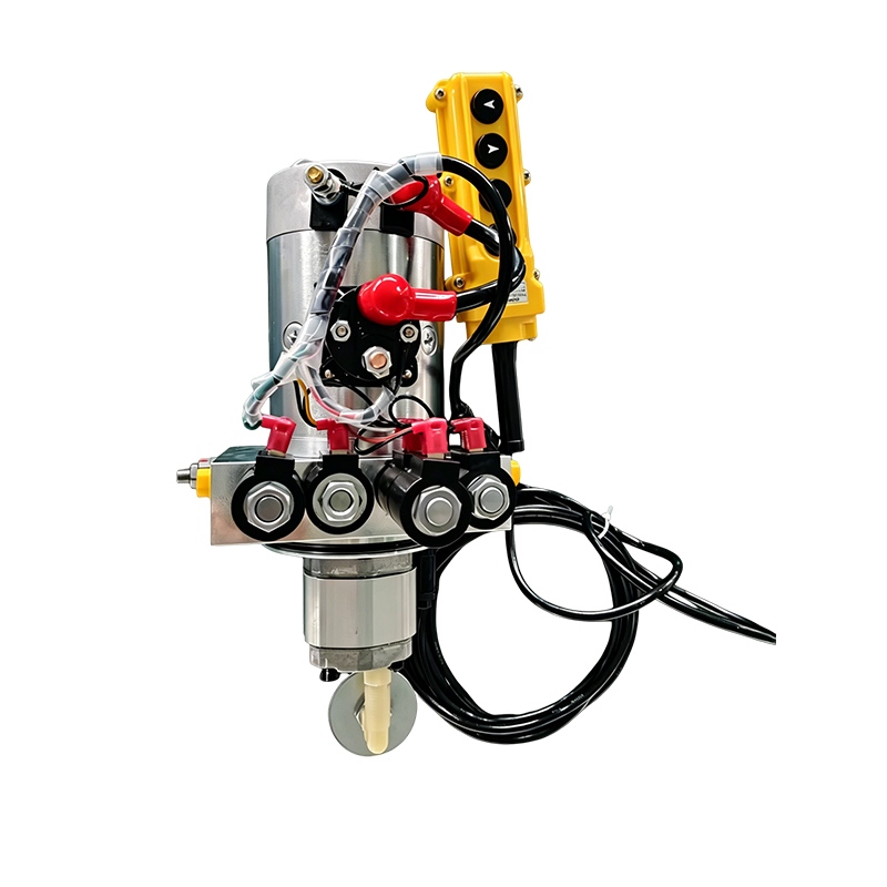 Four way handheld wired remote control DC hydraulic power unit
