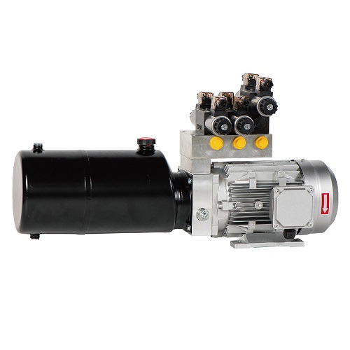Horizontal hydraulic tire changer hydraulic power unit