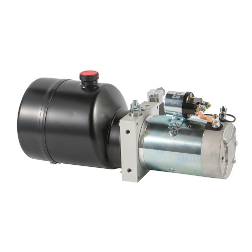 Special hydraulic power unit for aerial material handling machines