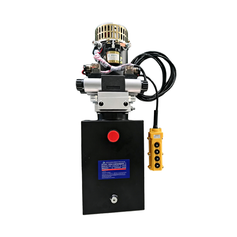 Vertical dual channel handheld wired remote control DC hydraulic power unit